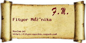Fityor Mónika névjegykártya